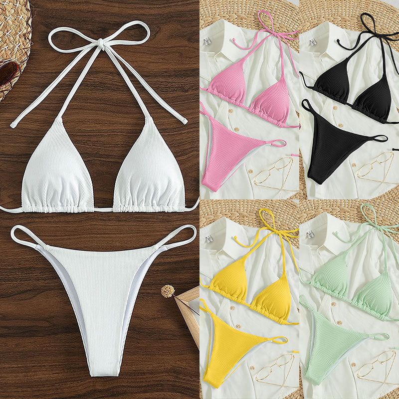 Dame Triangel-Bikini med fine ruffle-detaljer Skovae