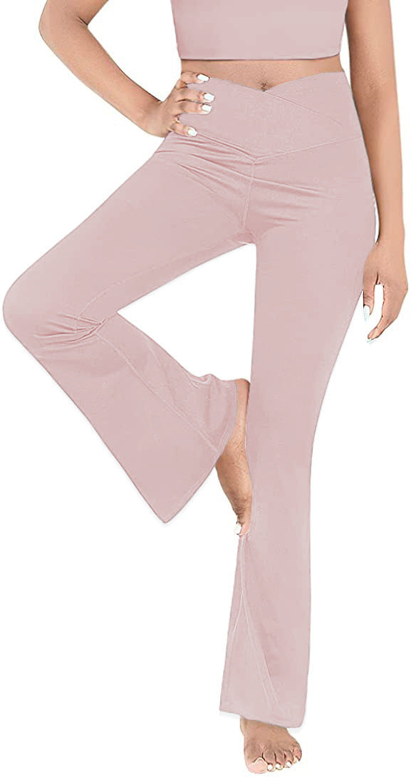 Dame afslappede Bootcut-leggings med høj talje og åndbart materiale Skovae
