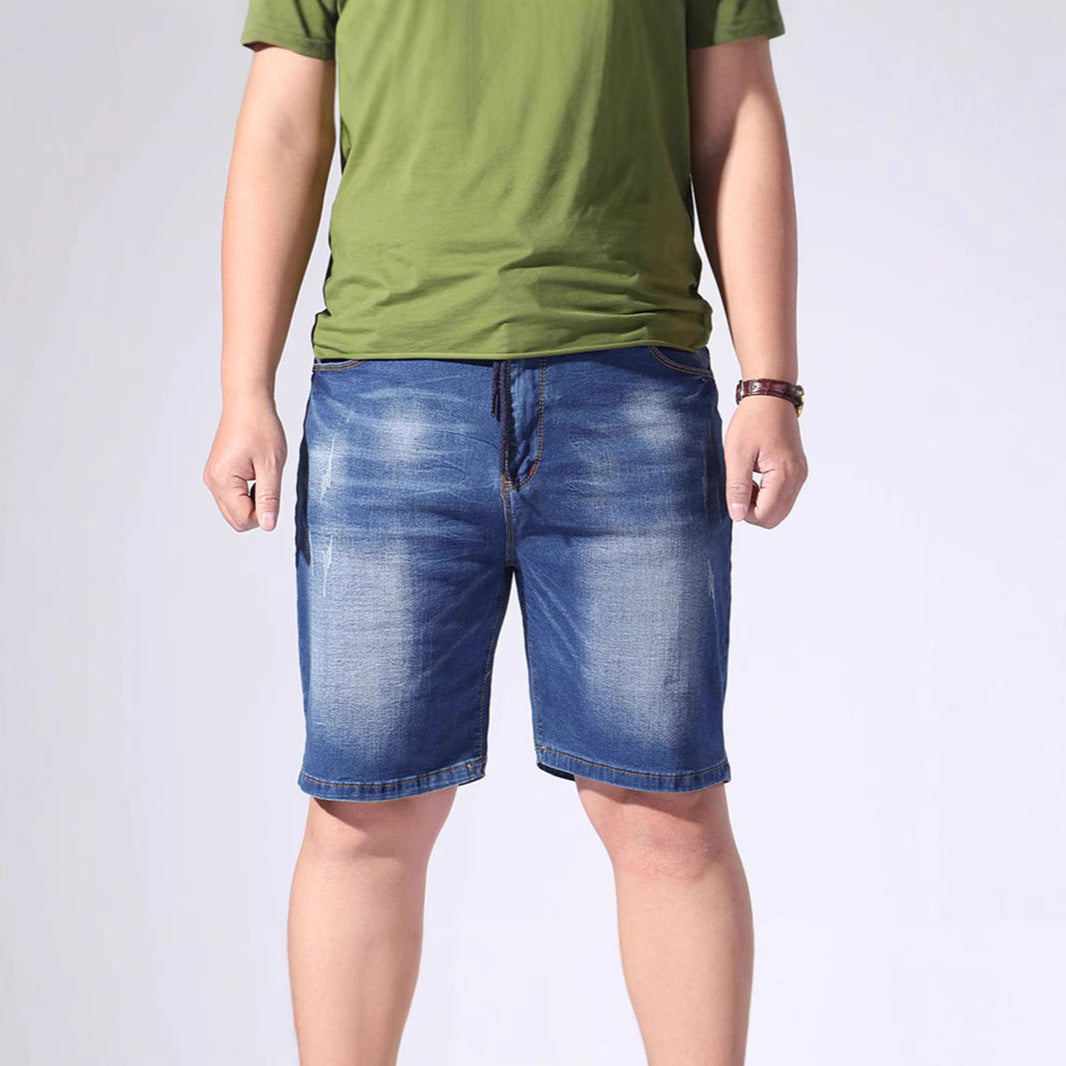 Herrer denim shorts med elastisk talje og afslappet pasform Skovae