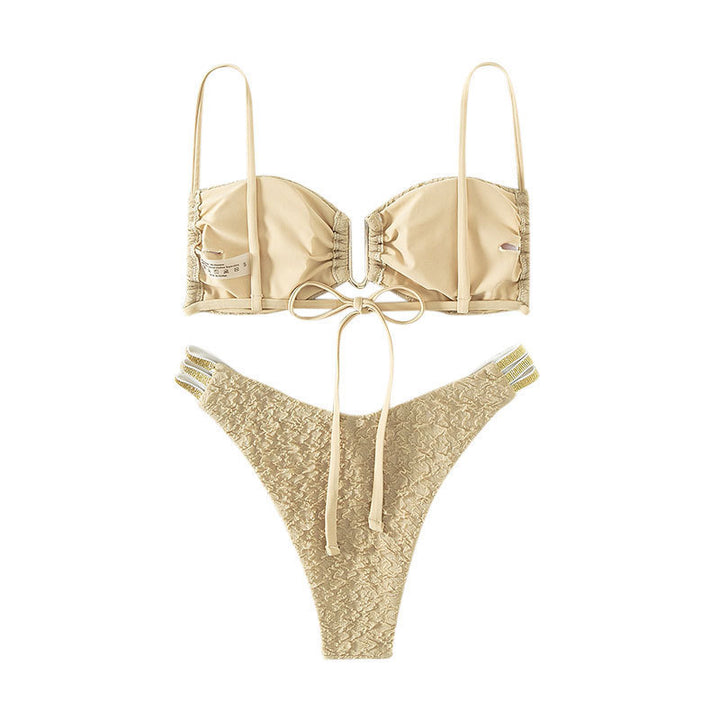 Dame Elegant mønstret Bikini-sæt med raffinerede accenter Skovae