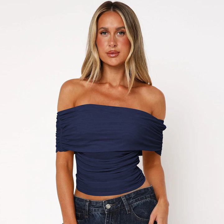 Dame Off-Shoulder Top med Røffeldetalje Stilla