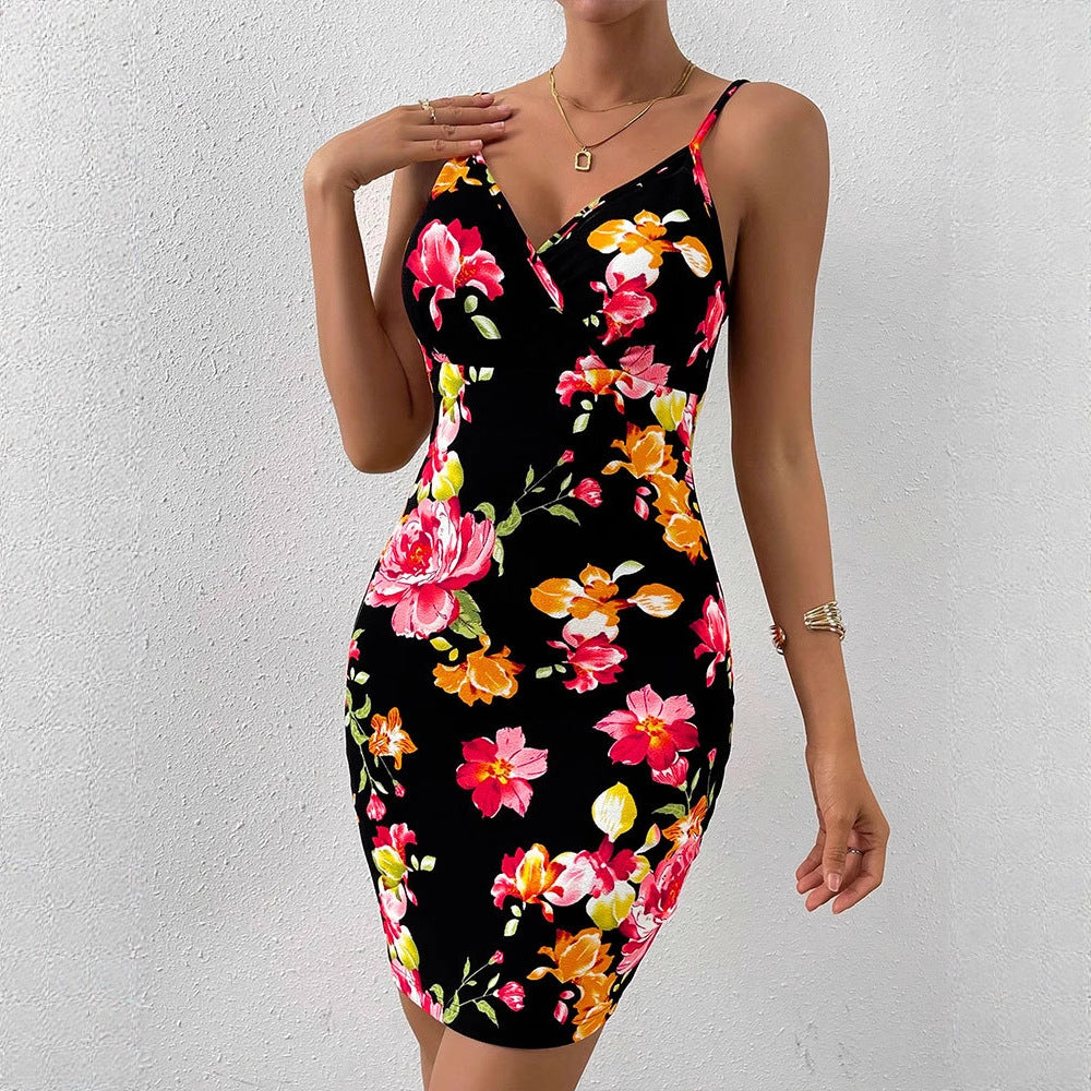 Dame Floral Wrap Kjole Skovae
