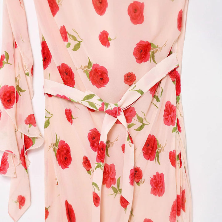 Femme One-Shoulder Floral Ruffled Maxi Kjole Stilla