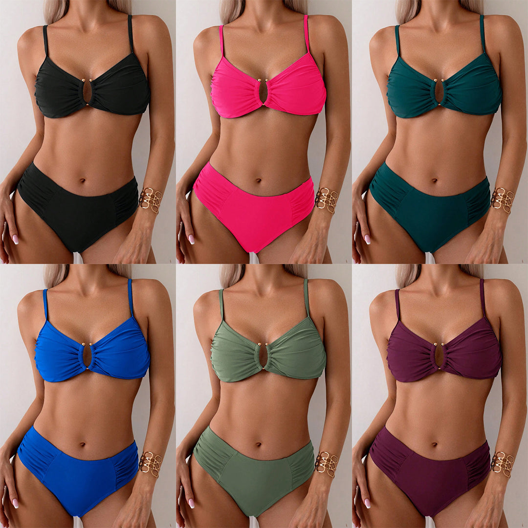 Dame Bikini-sæt med rynker og elegant udskæring Stilla