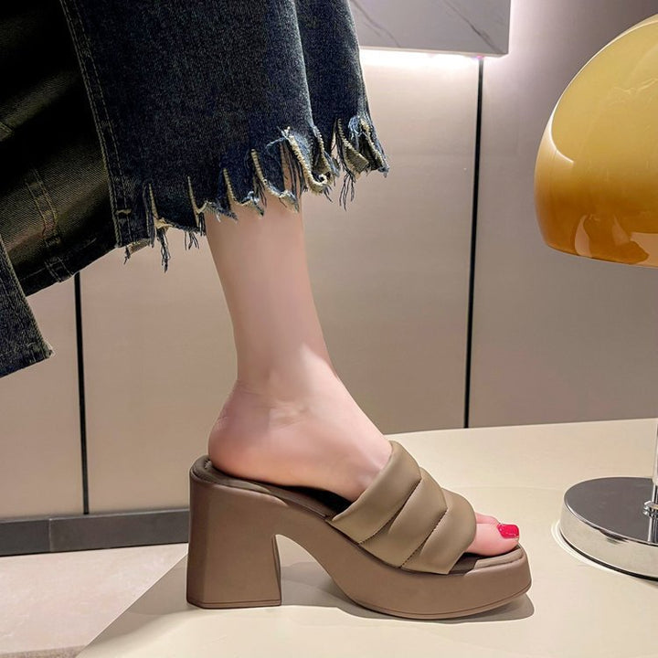 Dame Wedge-sandaler med moderne remføring og komfortabel blokhæl Stilla
