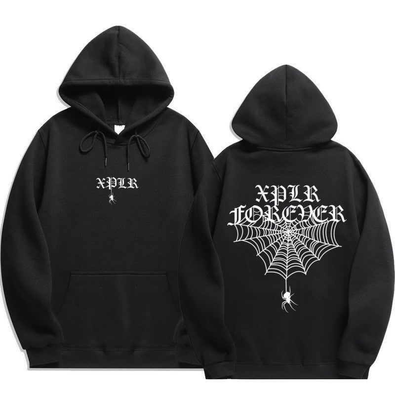 Kvinders hoodie med seje grafiske prints og kængurulomme Skovae