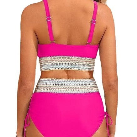 Dame bikini-sæt med skråtop og høj talje Stilla