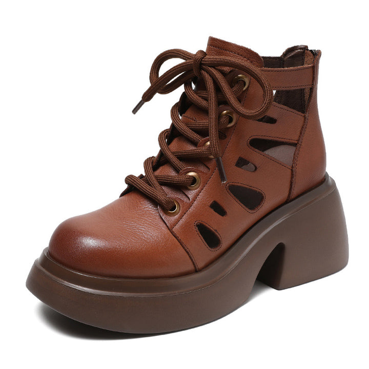 Femme Stilfulde Snøre-Platform-Støvler Stilla