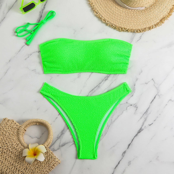 Dame bandeau-bikini med struktureret design Skovae