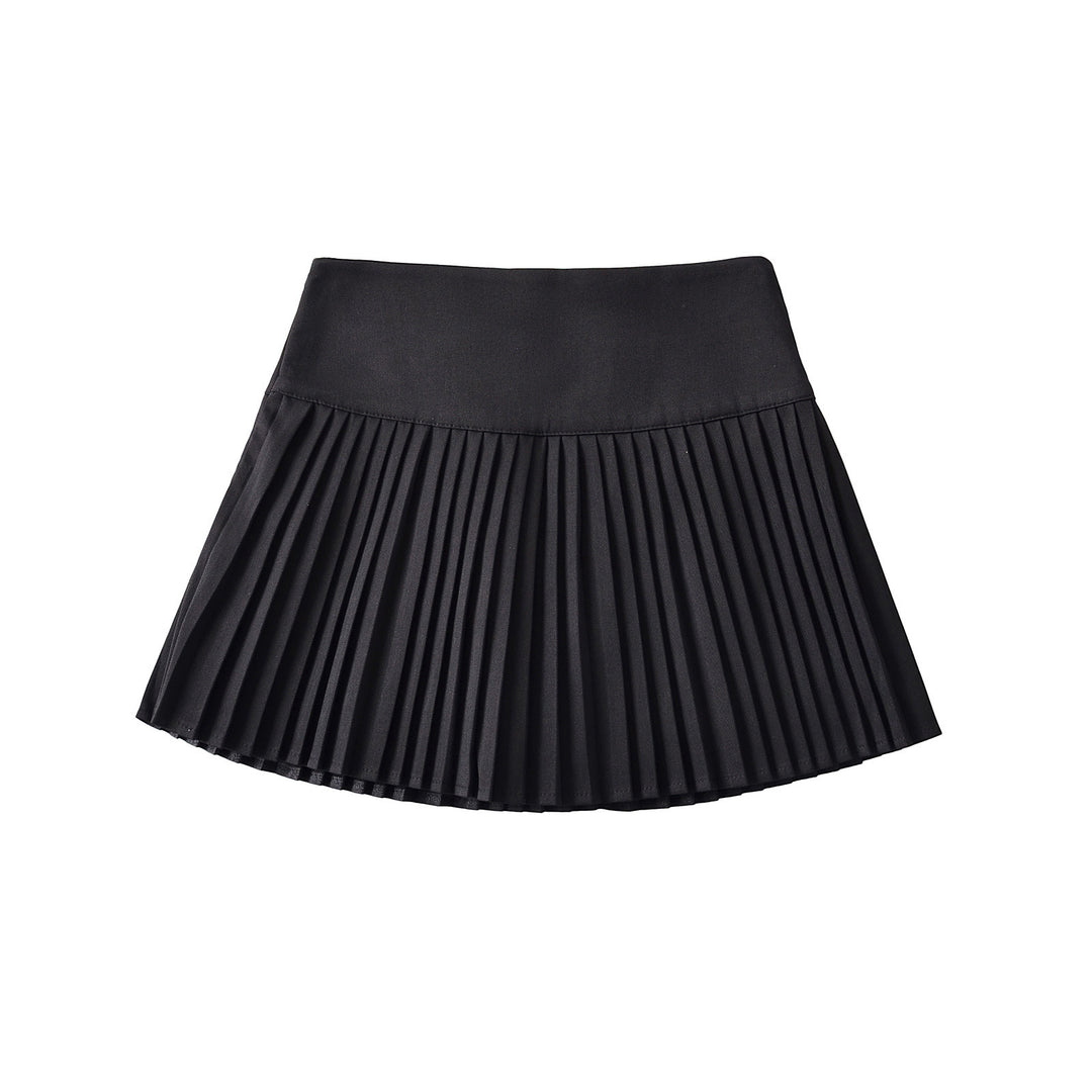 Dame plissert nederdel med elastisk talje og svajende design Stilla