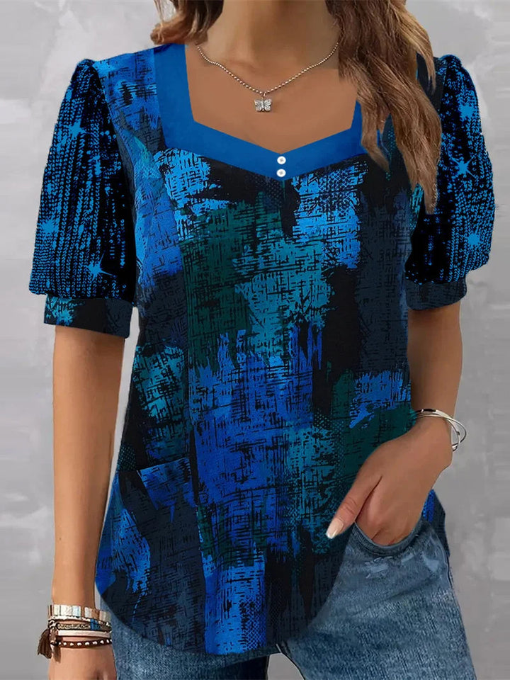 Dame Glitrende V-Pullover Bluse Skovae