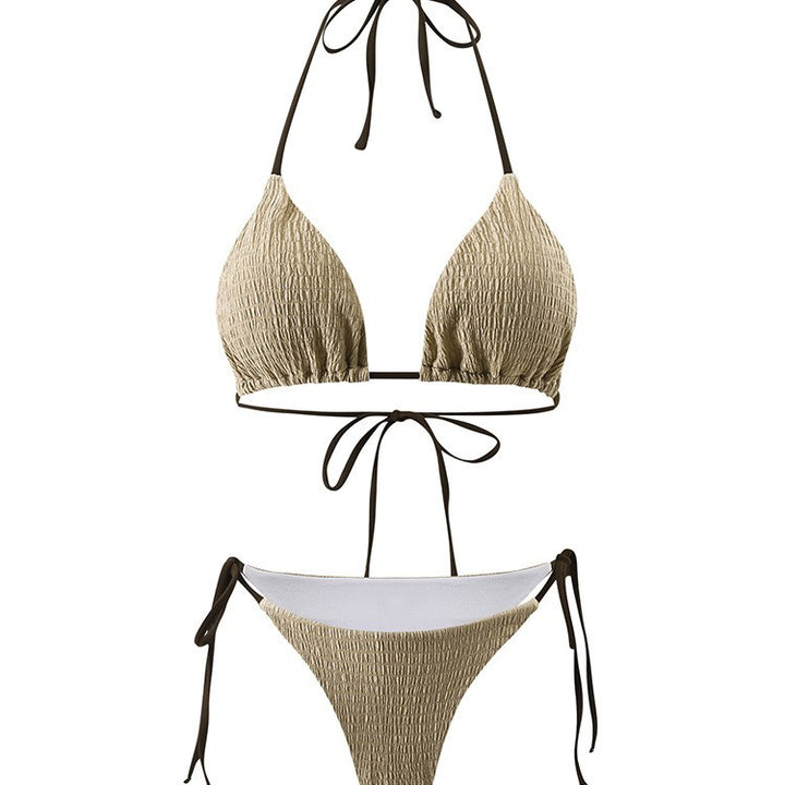 Dame struktureret trekant bralette bikini sæt Stilla