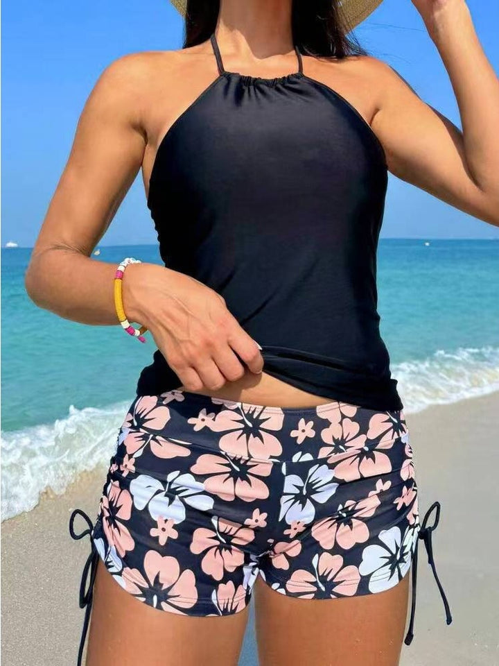 Dame Sport Tankini med blomstret design og shorts Stilla