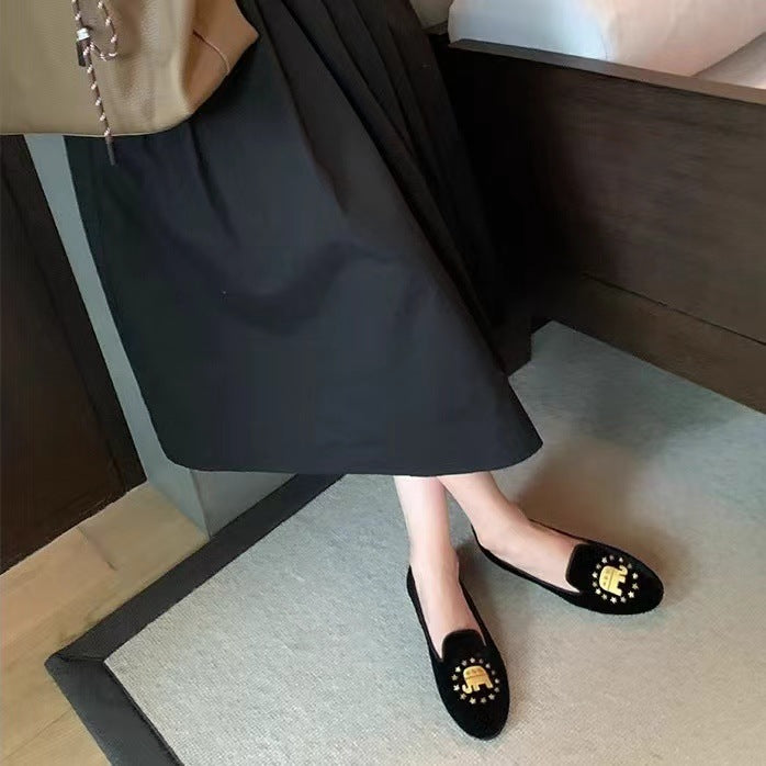 Femme Broderet Fløjl Slippers Stilla