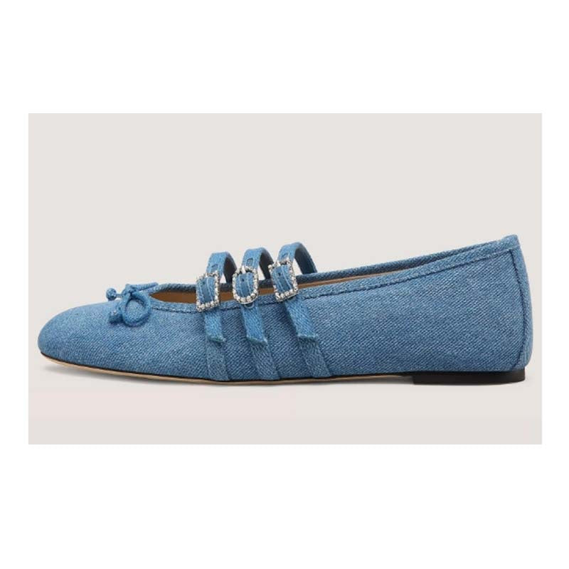 Femme Elegante Strappy Ballerinas med strass-accenter Stilla