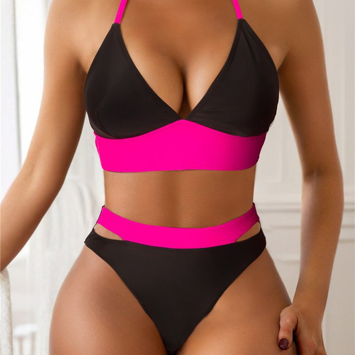 Dame Høj talje Bikini med moderigtigt kontrastdesign og spændende cut-outs Stilla