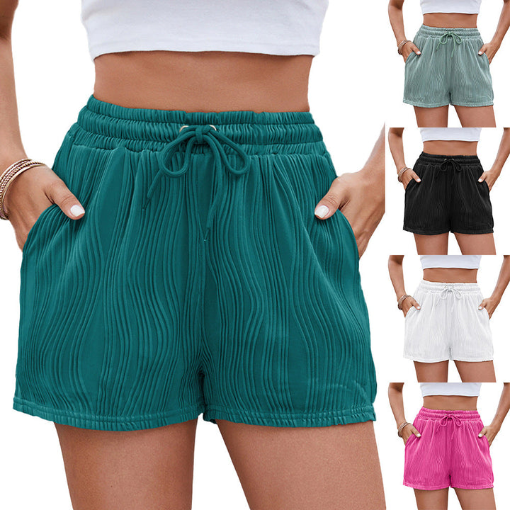 Stilla | Komfortable ensfarvede drawstring casual shorts