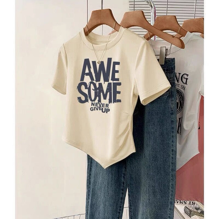Femme Grafiktryk Afslappet Fit T-Shirt Stilla