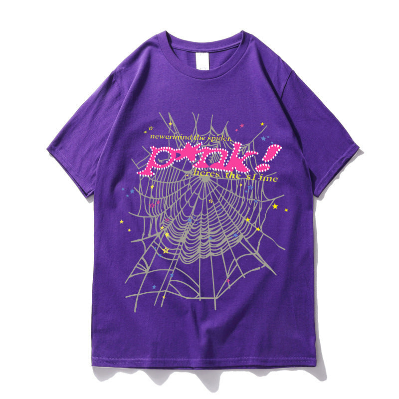 Kvinders afslappede T-shirt med kreativ edderkoppespind design Skovae