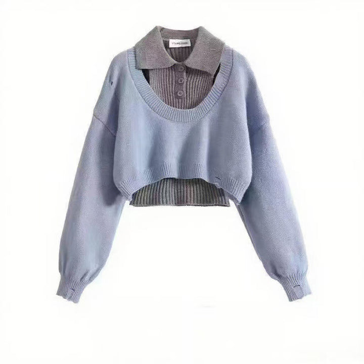 Dame mode crop sweater med unikt design Stilla
