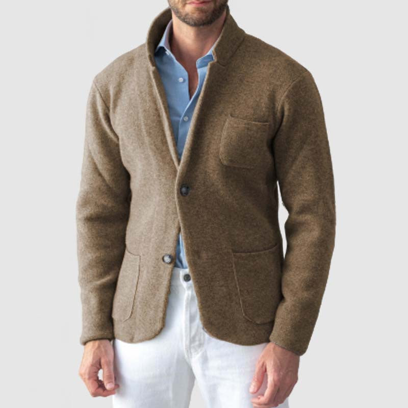 Herre afslappet strikblazer med moderne detaljer Stilla