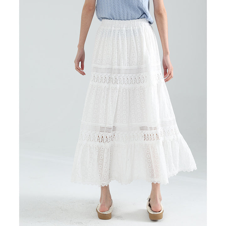 Femme Bohemian Spids Maxi Nederdel Stilla