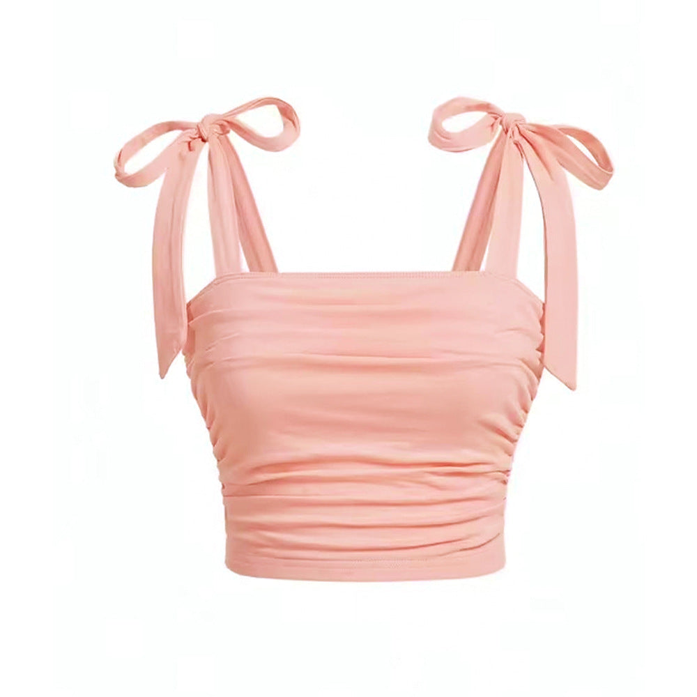 Kvindernes crop top med justerbare bånd og detaljer med siden rynker Stilla