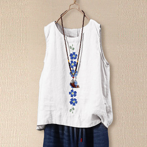 Dame Broderede Blomster Sneløs Bluse Stilla