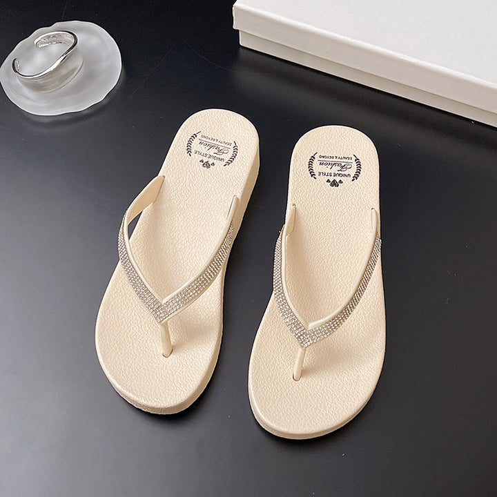 Dame Komfortable Flip-Flops med glitrende detaljer og ergonomisk sål Stilla