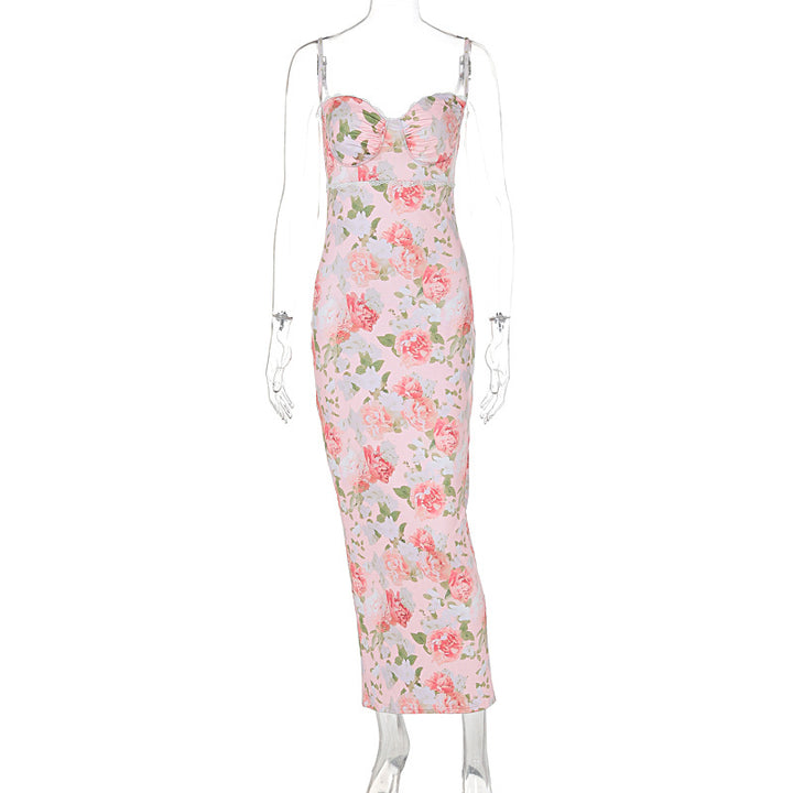 Damer Elegant figursyet Maxikjole med blomsterdesign Skovae