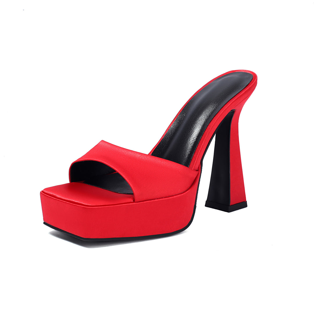 Femme Open-Toe Platformhæle med klodset blokhøjt design Stilla