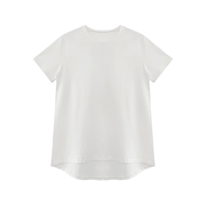 Dame afslappet T-shirt med asymmetrisk bund og åndbart materiale Stilla