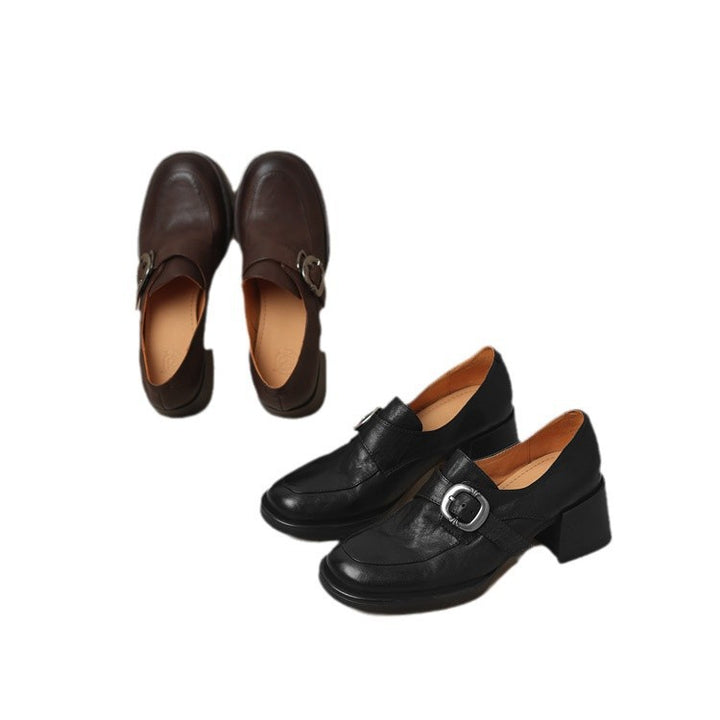 Dame vintage-inspirerede spænderem hæl-loafers Stilla