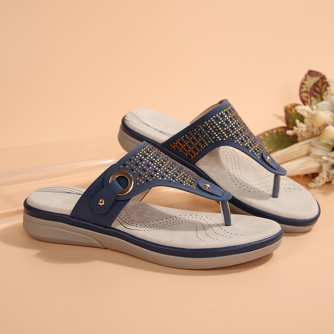 Dame Elegant Tåskiller-sandaler med fashionable glimmerdetaljer og ergonomisk sål Stilla