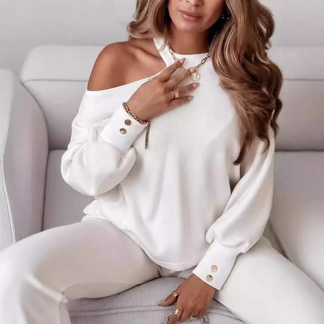 Dame casual sæt med off-shoulder og praktiske lommer Stiila