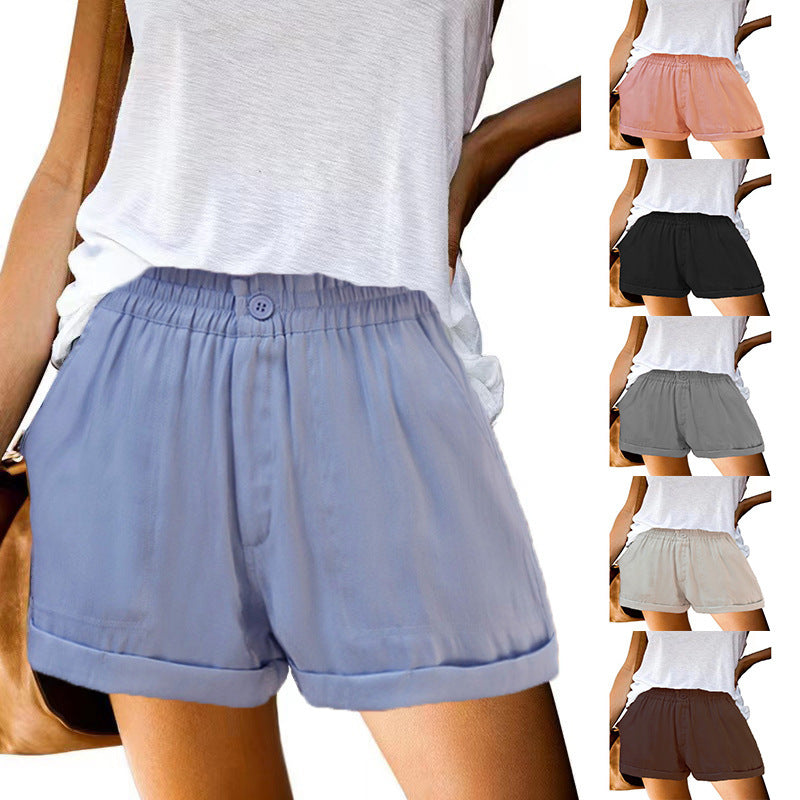 Dame fritids shorts med elastisk talje og trendy design Stilla