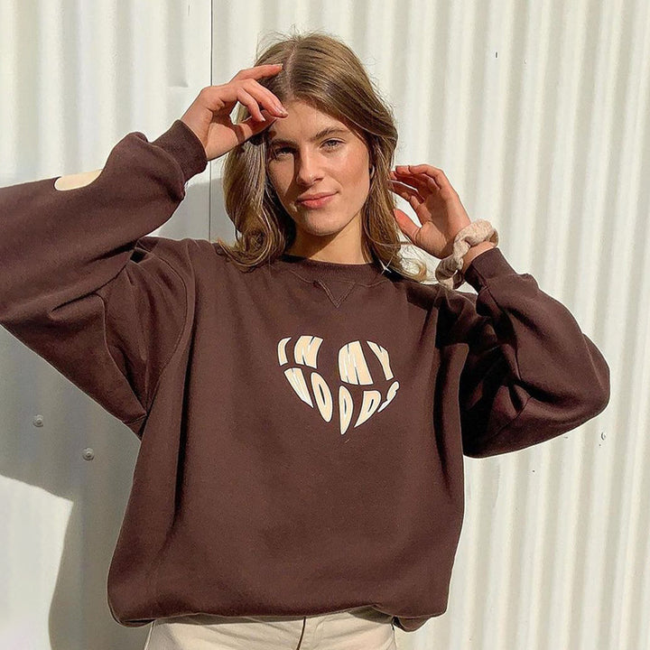 Dame Sweatshirt med moderne skrift og afslappet snit Stilla