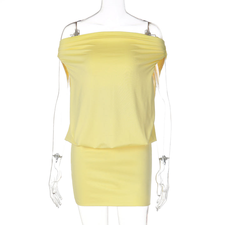 Dame Off-Shoulder Minikjole med flydende design Skovae