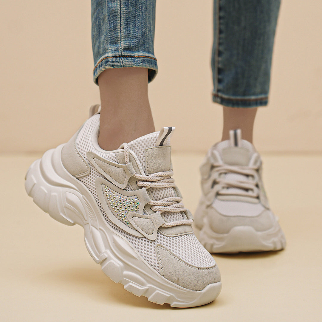 Dame Trendy Chunky Sneakers med glitrende accenter Stilla