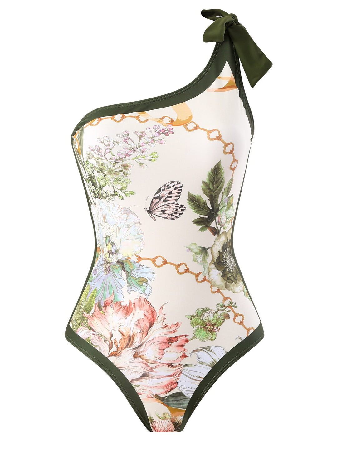 Dame ensidet badedragt med blomsterdesign og matchende maxi-nederdel Stilla