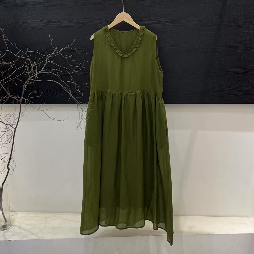 Dame Ruffle Uddybning Flydende Maxi Kjole Stilla