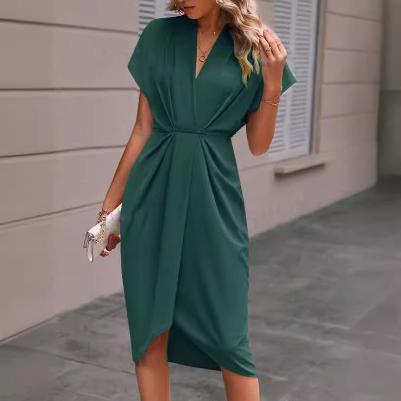 Dame Midikjole med elegant drapering Stilla