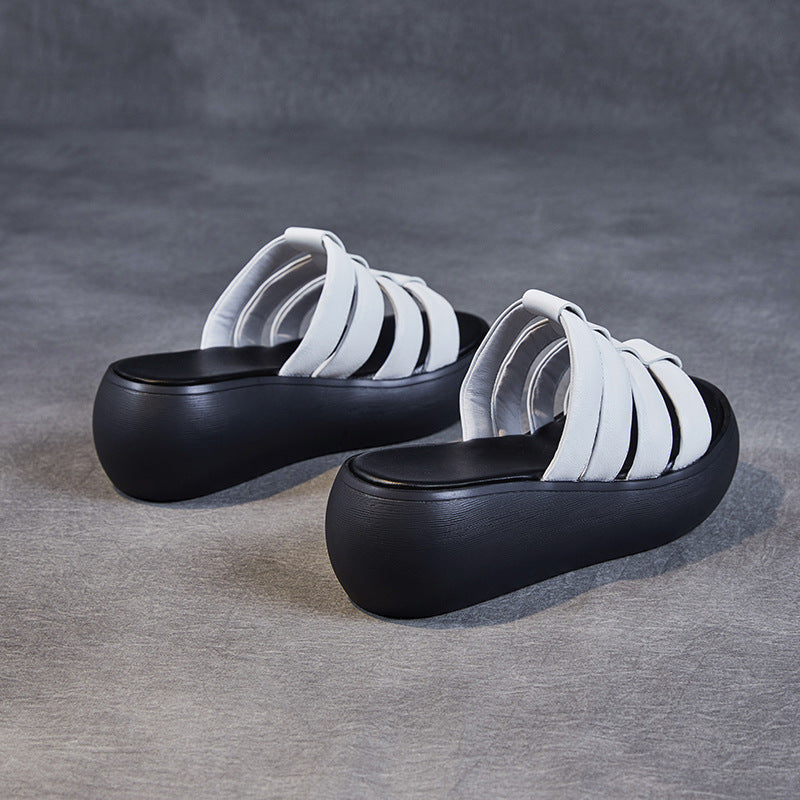 Dame Chic Plattform Slide Sandaler med stilfulde Remme Stilla