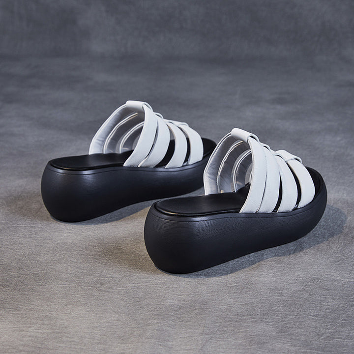 Dame Chic Plattform Slide Sandaler med stilfulde Remme Stilla