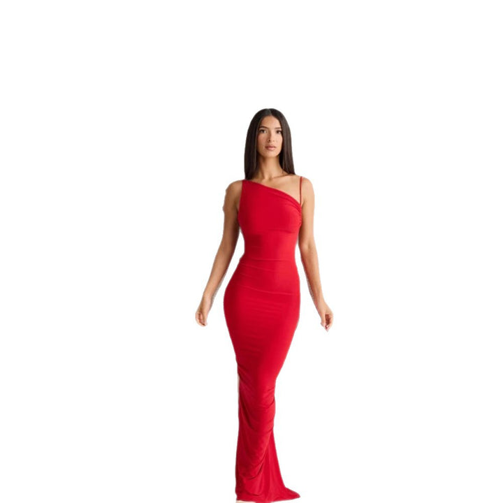 Kvindelige elegante maxi kjoler uden ryg med raffinerede bånd Skovae