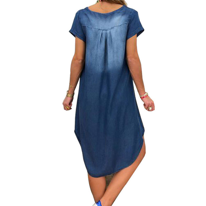 Dame Relaxed Fit Denim Shift Kjole Stilla
