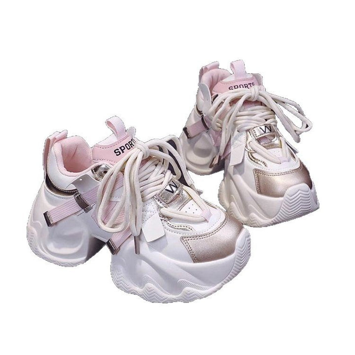 Dame Chunky Sneakers med tyk plateau og moderigtigt glimmer-detalje Stilla