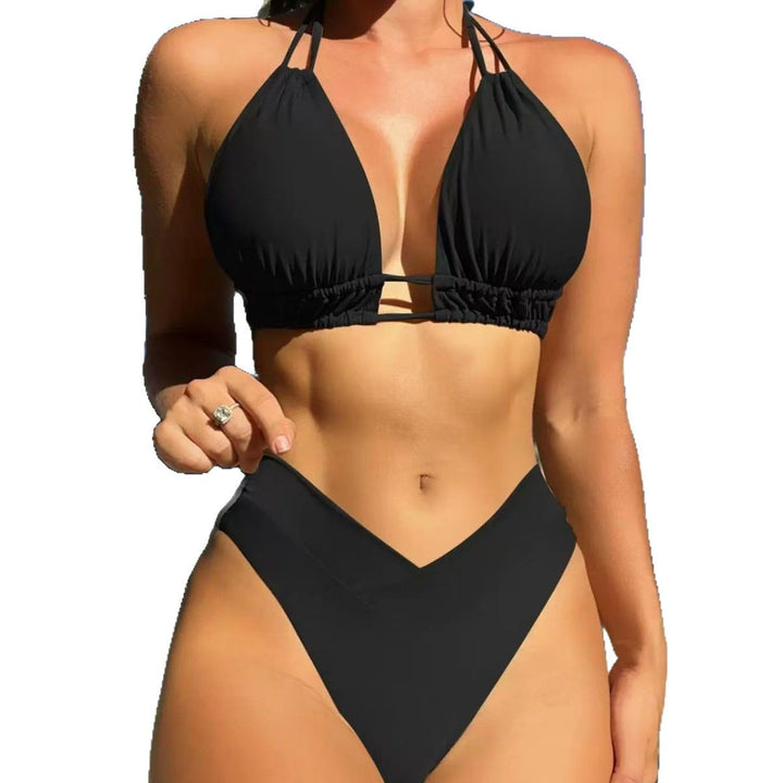 Dame triangel-bikini med høj talje og legende cut-outs Stilla
