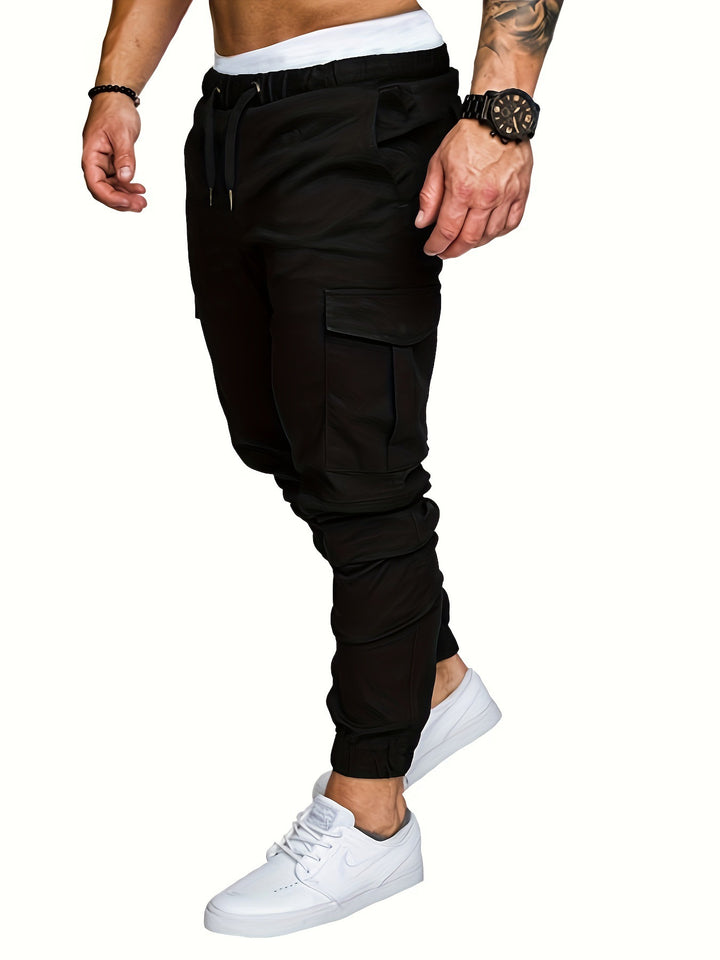 Herrer Cargo-Joggingbuks med praktiske sidelommer og elastisk linning Stilla