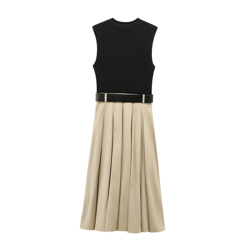 Femme Elegante Bælte Midi Kjole Stilla